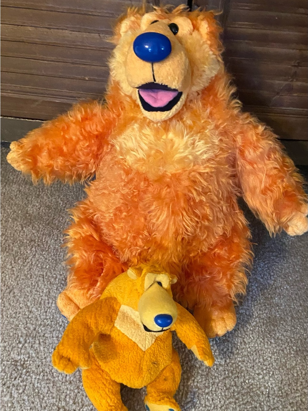 Vintage 1999 Bear in the Big Blue House 14" Talking Plush Press Belly Toy Mattel